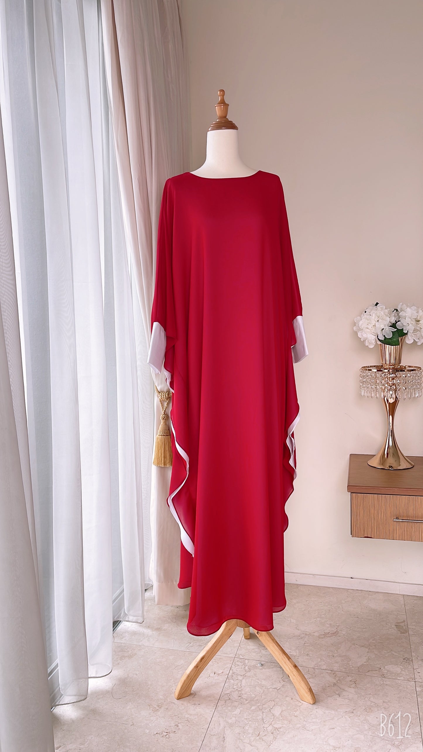 Double Layers Chiffon Silk Caftan