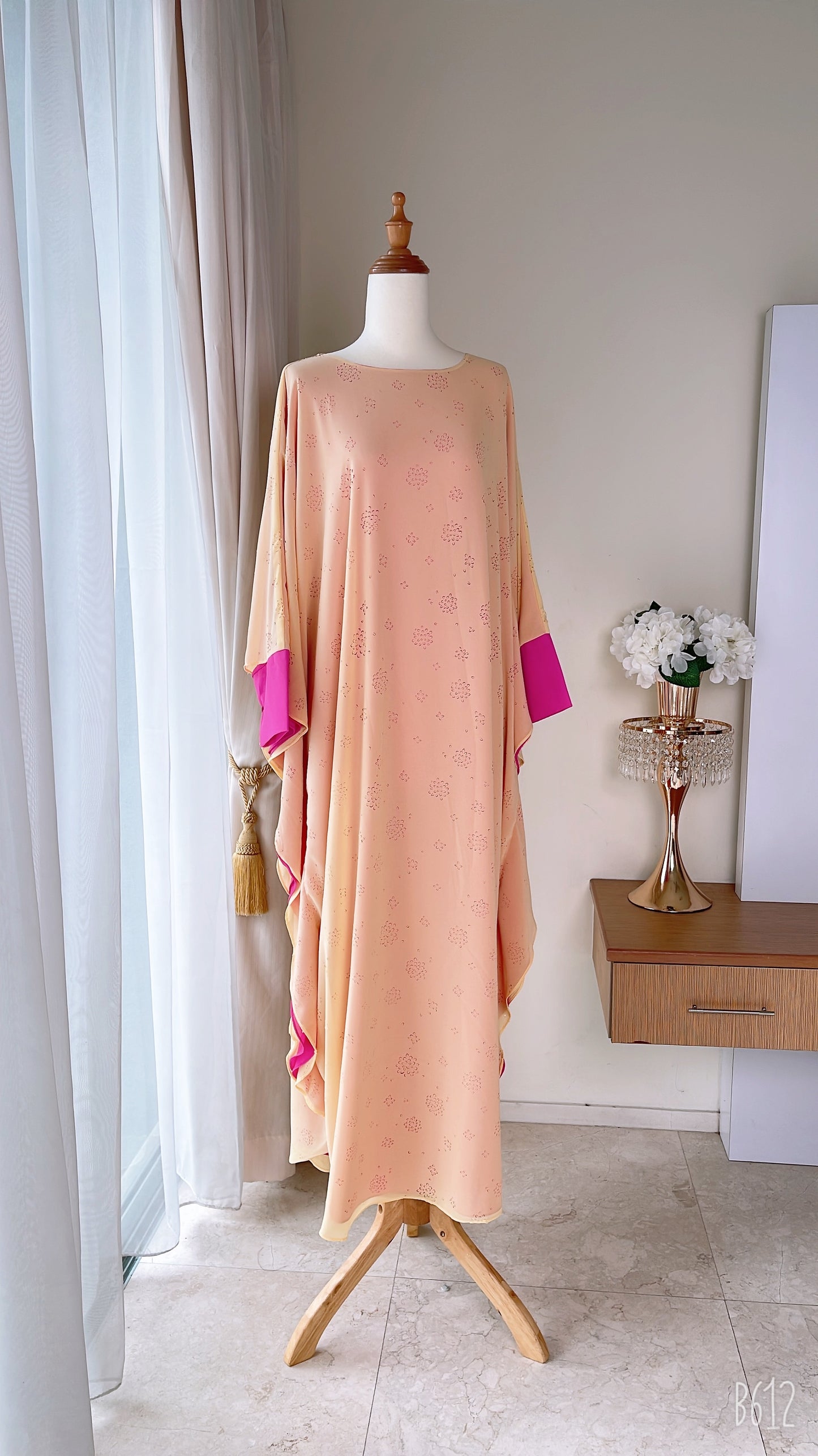 Double Layers Chiffon Silk Caftan