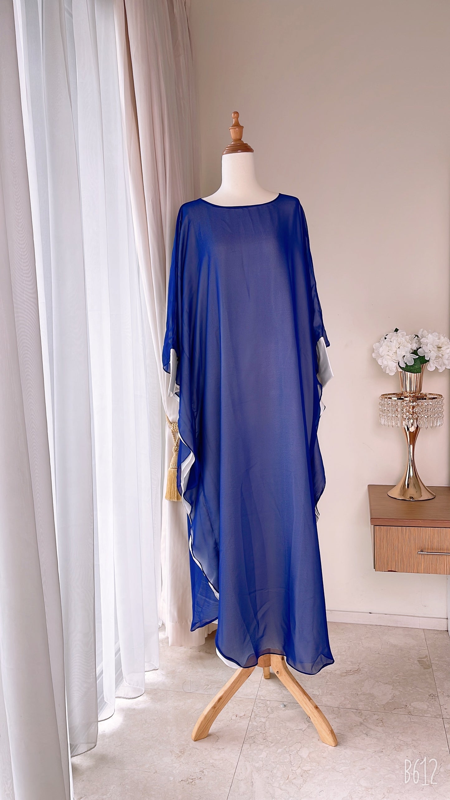 Double Layers Chiffon Silk Caftan