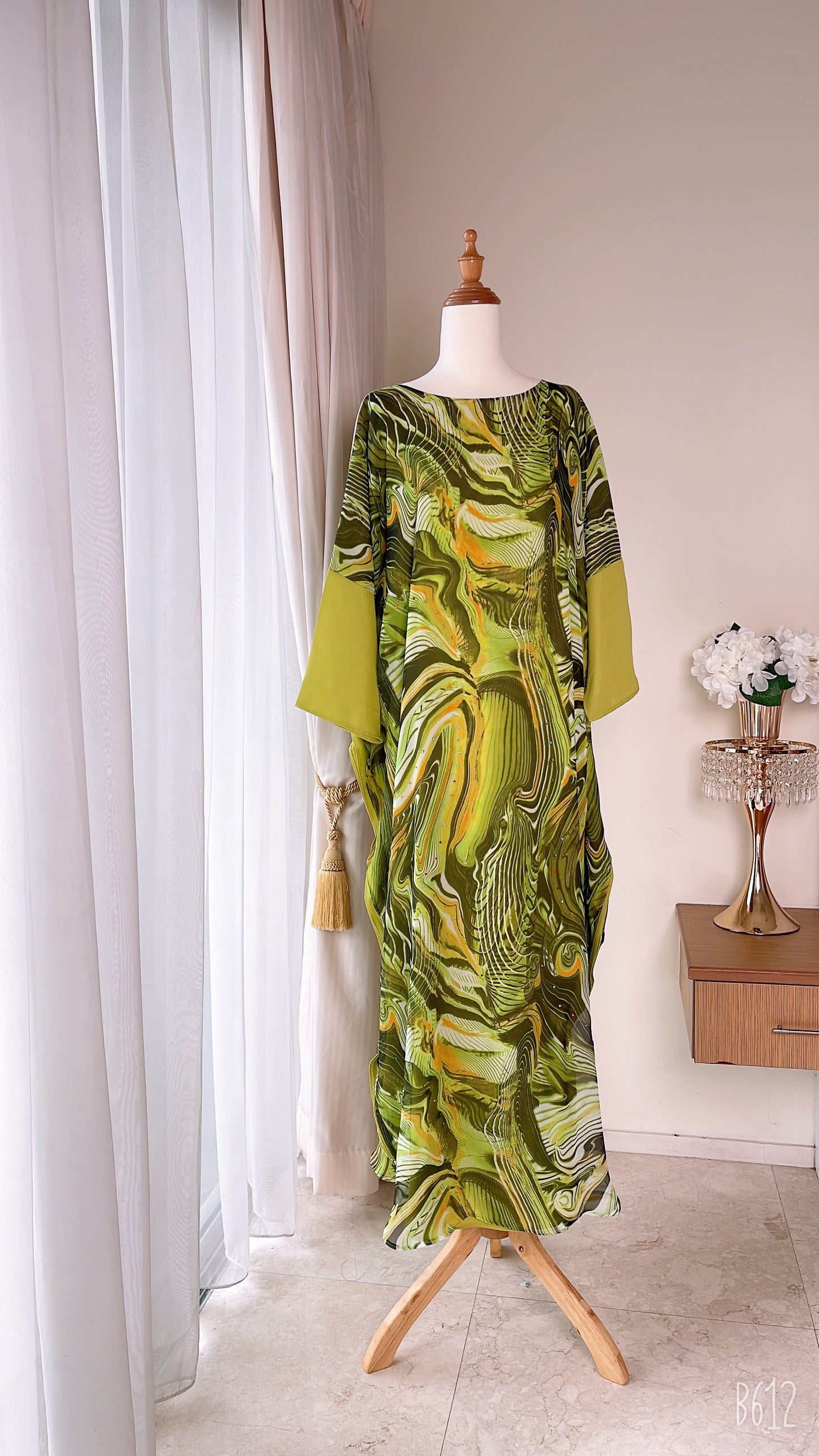 Double Layers Chiffon Silk Caftan