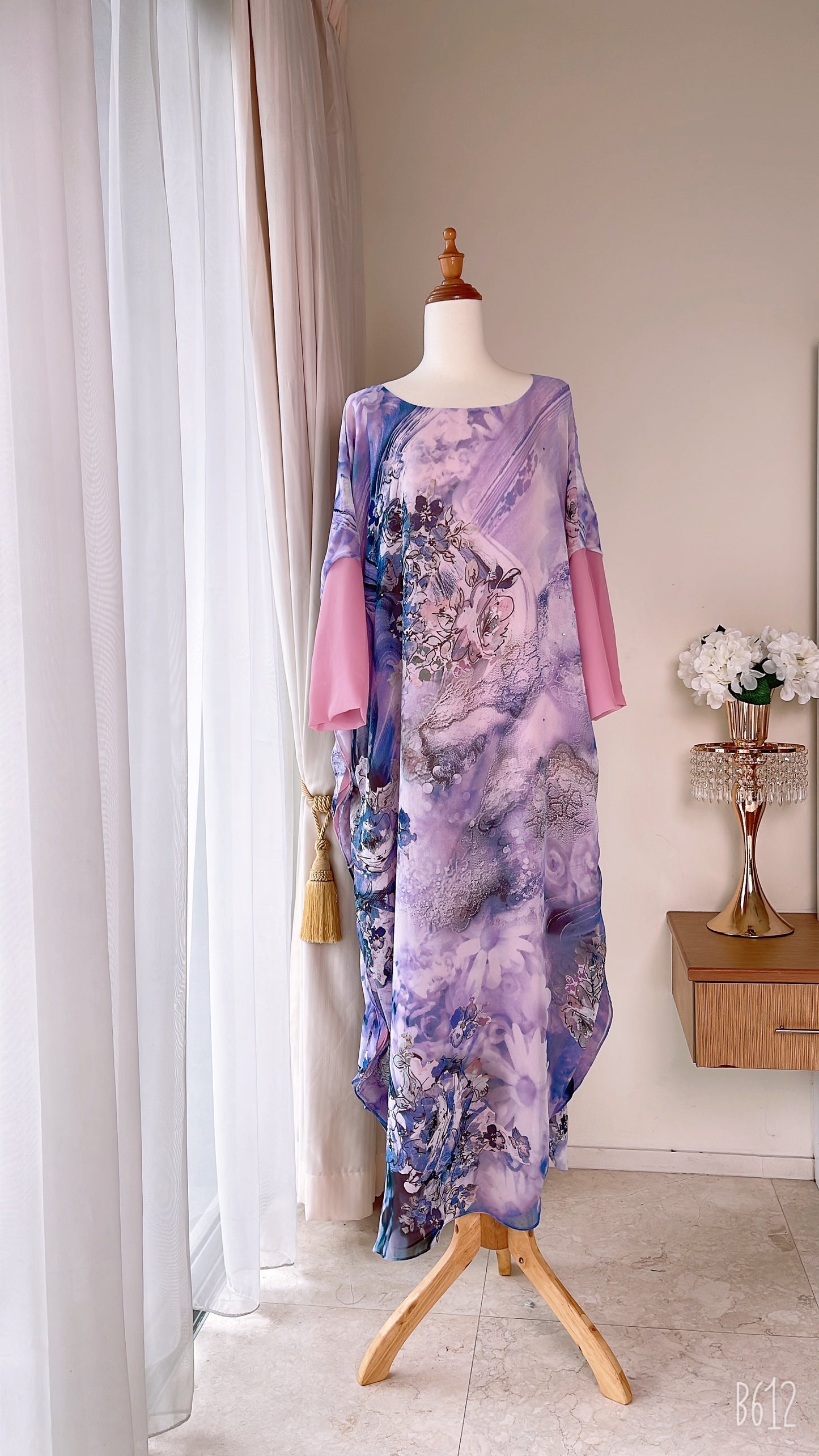 Double Layers Chiffon Silk Caftan