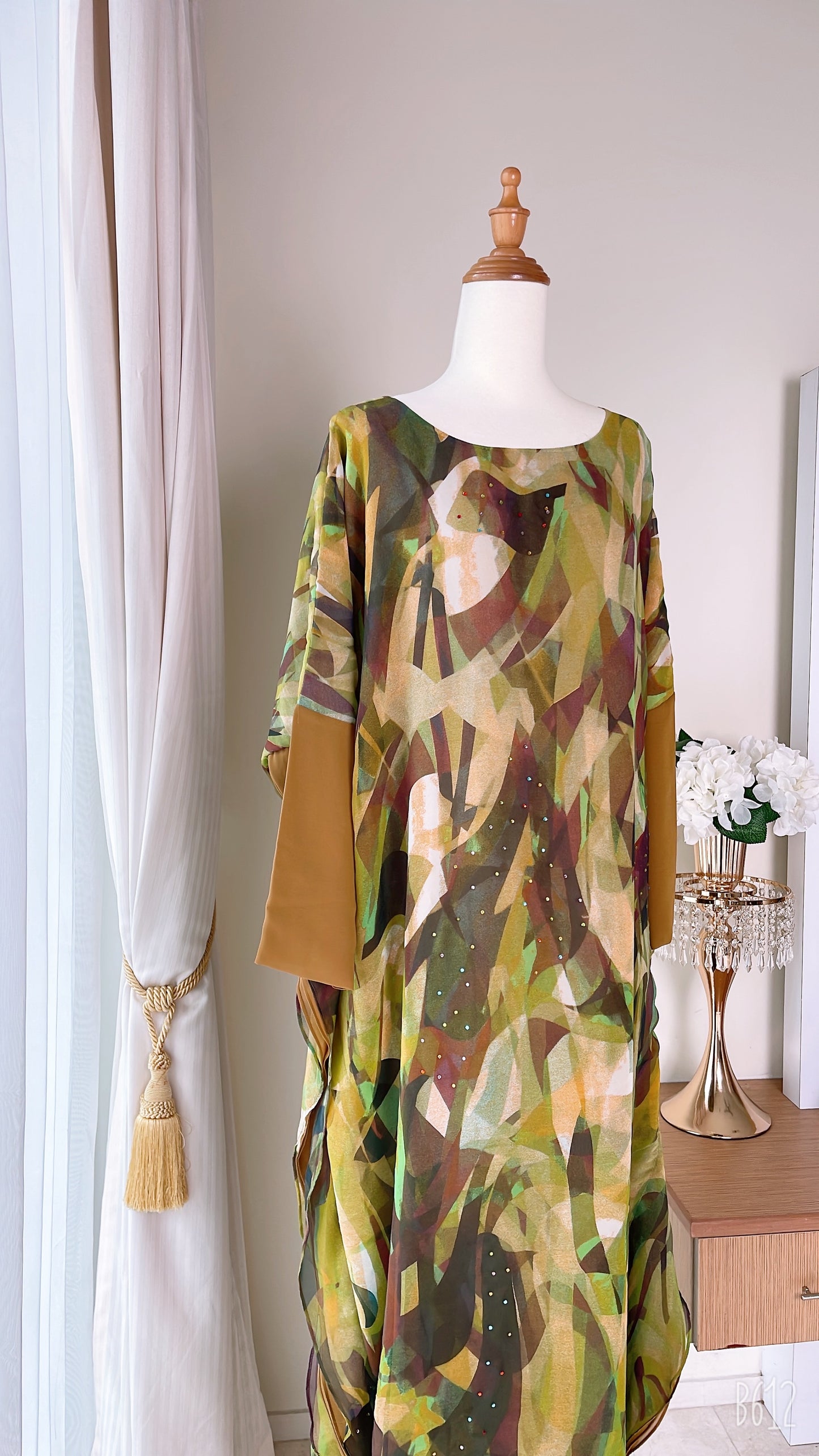 Double Layers Chiffon Silk Caftan