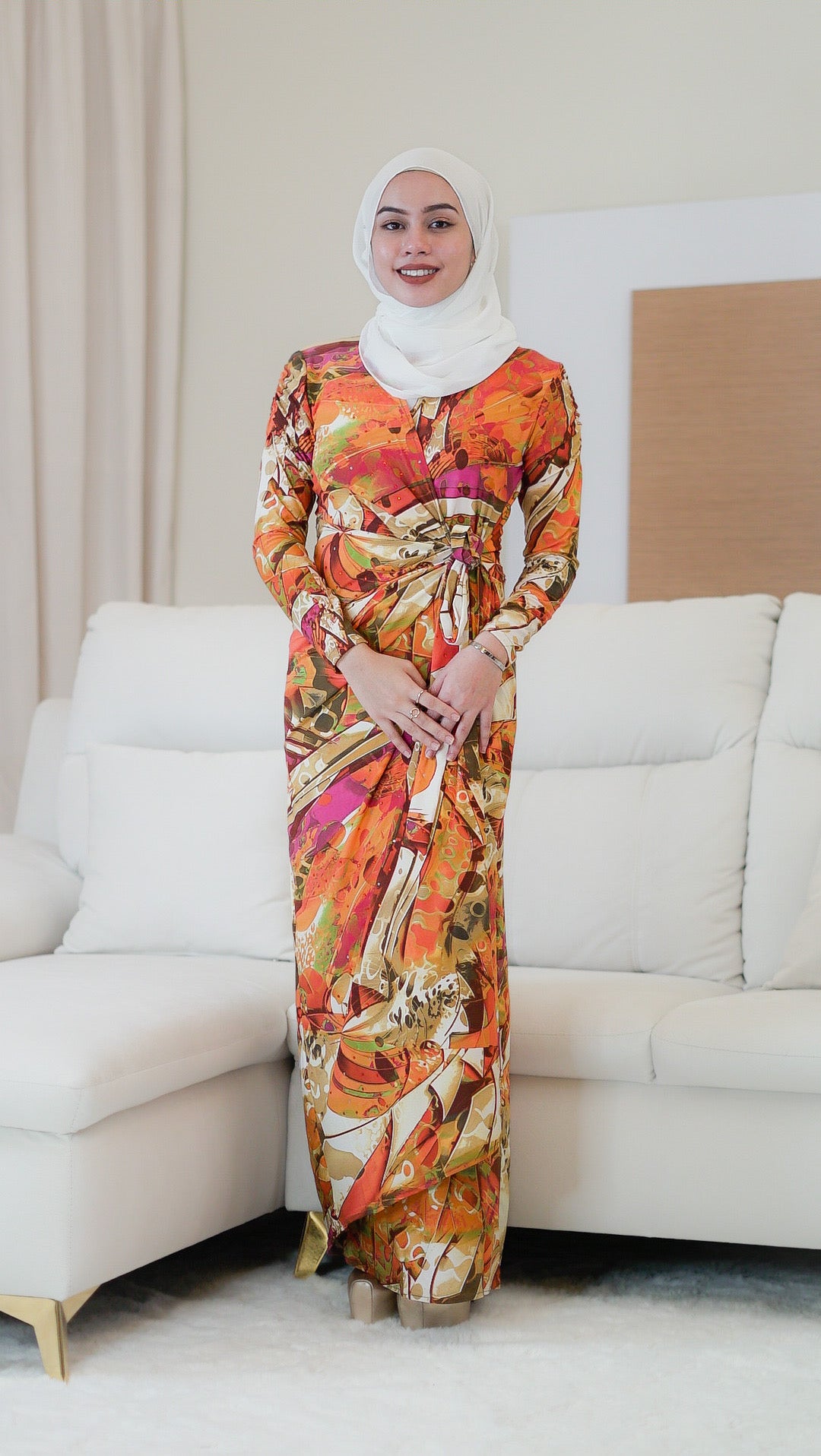 Stretchable Ironless Wrap Dress